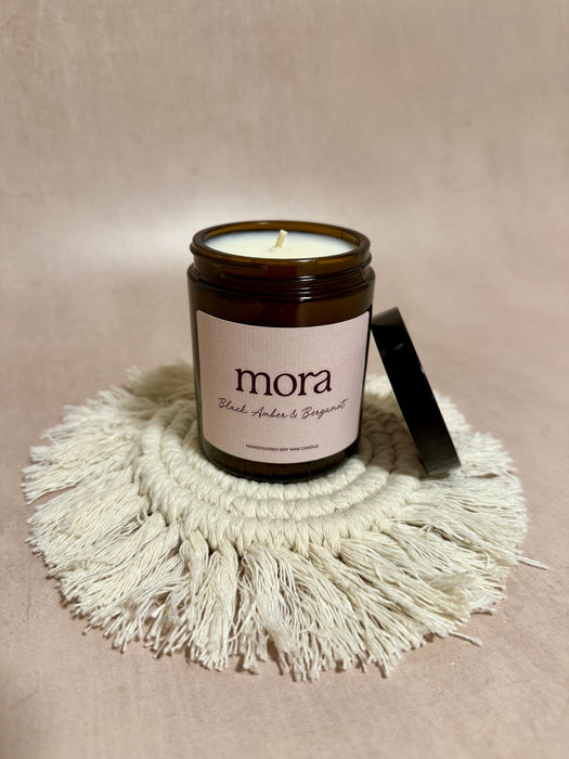 Black Amber & Bergamot Candle and Diffuser Gift Set Mora Amber Jar