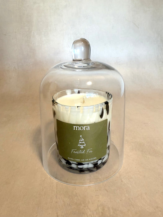 Frosted Fir Candle Mora with Cloche